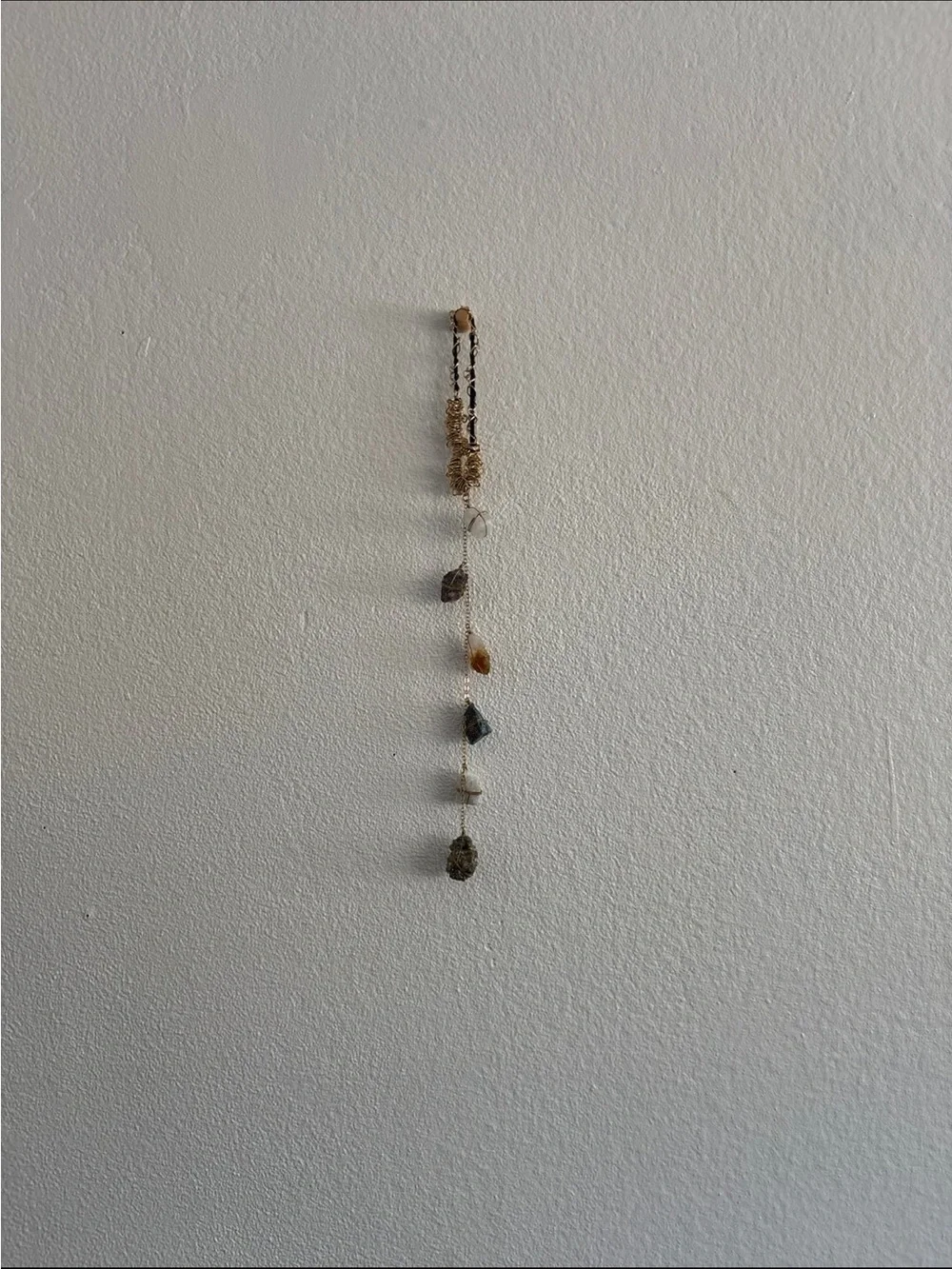 Handcrafted Natural Stone and Shell Hanging - Neutral Beige